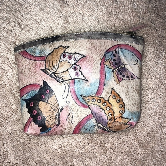 Emily Ann of Boca Raton Handmade Leather Clutch with Butterflies 8x6 - Picture 8 of 10
